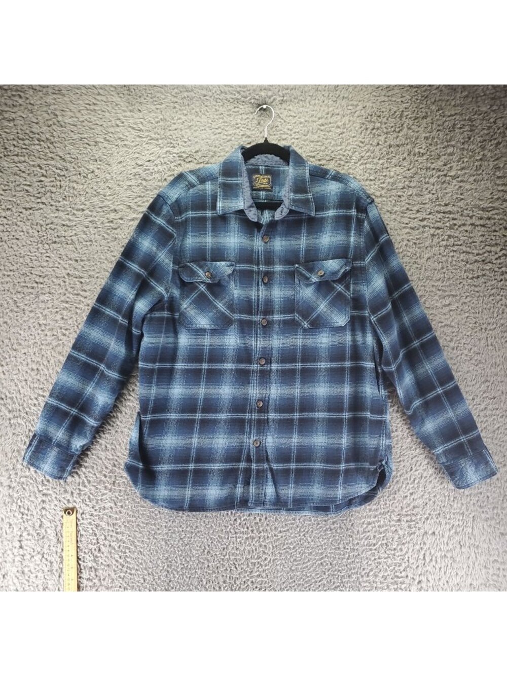 Jachs Shirt Mens XXL Blue Heritage Flannel Button-Up Plaid Long Sleeve Casual